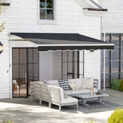 Outsunny Retractable Garden Awning Black