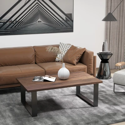 HOMCOM Conjunto de 2 Patas para Mesa Patas de Diseño Rectangular con Tornillos Incluidos para Mesa DIY 70x41 cm Negro
