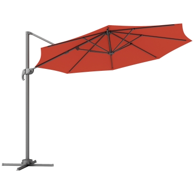Outsunny Cantilever Parasol 360° Tilt Orange 3x3m