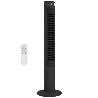 HOMCOM Ventilateur Colonne 45W Télécommande Minuterie Noir
