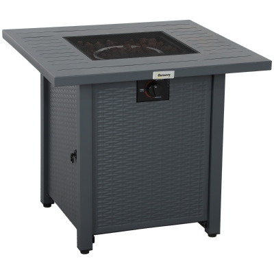 Gas Fire Pit Table 71L x 71W x 63H cm Grey