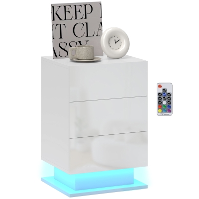 Noptieră cu Lumini LED Reglabile, 40x35x60 cm, Alb