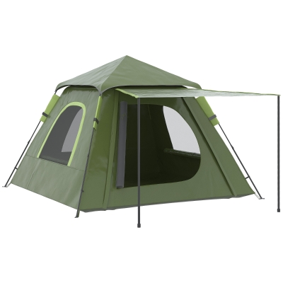 Outsunny Tienda de Camping Pop-up para 2-3 Personas Impermeable 2000 mm con Bolsa de Trasporte 210x210x150 cm Verde