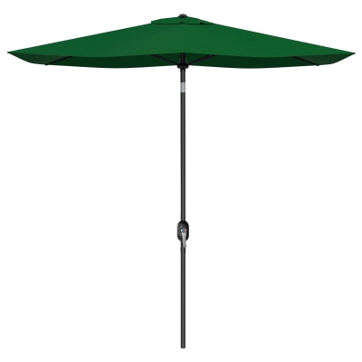 Outsunny Sombrilla de Jardín 205x290x248 cm con 6 Varillas Apertura Manual Anti-UV y Ángulo Ajustable para Terraza Exterior Verde