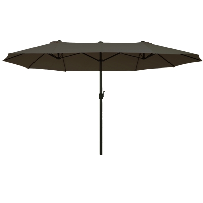 Outsunny Sombrilla Doble para Jardín 460x270x240 cm Parasol Anti UV con Manivela para Exterior Patio Terraza Piscina Color Gris