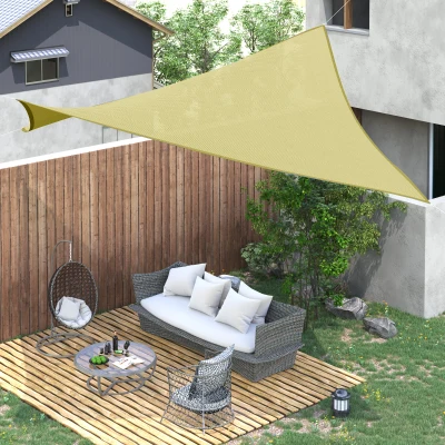 Outsunny Toldo Vela Rectangular 6x4 m Vela de Sombra para Jardín Patio Terraza Poliéster Anti UV Color Arena