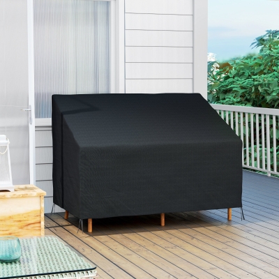 Outsunny 2-Seater Sofa Cover Waterproof Outdoor Black