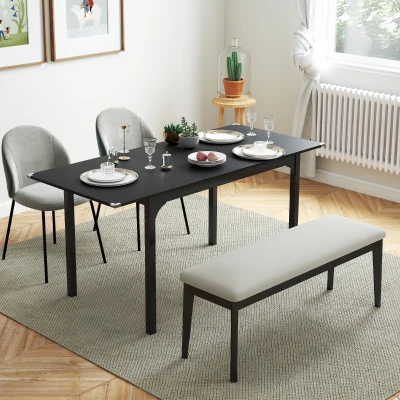 HOMCOM Tavolo Allungabile 4-6 Posti Espandibile 120-160 cm Nero