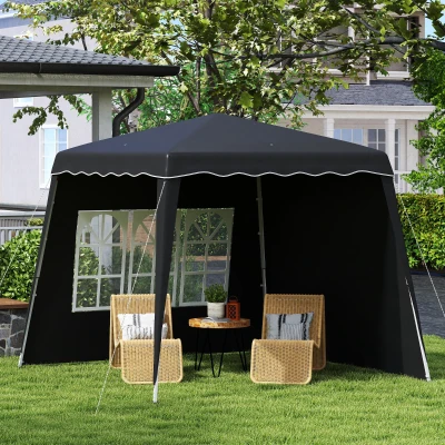 Outsunny Pop Up Gazebo UV50+ 2.4x2.4m Black