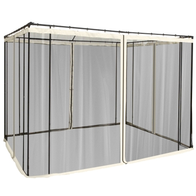 Outsunny 4 Paneles Laterales 3x2 cm para Carpa de Jardín Tela Mosquitera para Cenador Gazebo con Cremalleras y Anillas Negro