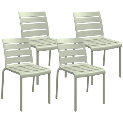 Outsunny Chaises Jardin Empilables Vert 42x54x78cm x4