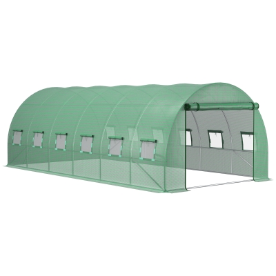 Outsunny Gewächshausfolie 6x3x2m, wasserdicht Gartenfolie mit UV Schutz, Folie aus PE, Abdeckplane für Gartenarbeit Treibhaus Folientunnel, Tunnelfolie für Außenbereich, Pflanzen, Grün