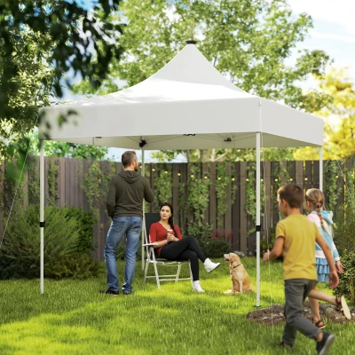 Pavilion Pliabil cu LED , 300x300 cm, Alb