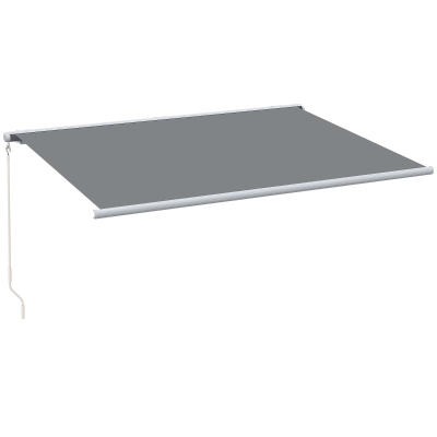 Outsunny 4x3m Retractable Awning Grey with Remote Controller