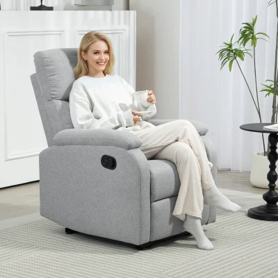 Fotoliu Recliner din In, 69x91,5x103 cm, Gri