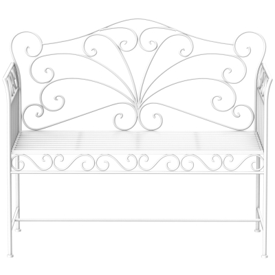 Outsunny Heavy-Duty Garden Bench White