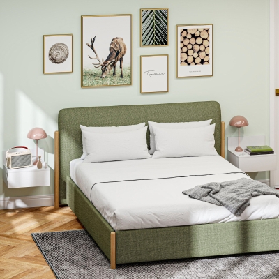HOMCOM Conjunto de 2 Mesas de Cabeceira Flutuante Conjunto de 2 Mesas de Cabeceira de Parede com Gaveta 43x36,5x30,5 cm Branco