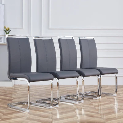 Ensemble de 4 chaises de salle à manger modernes, Gris