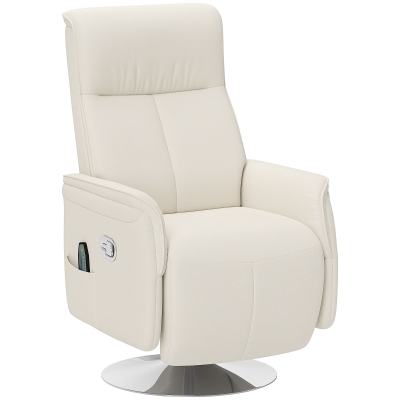 HOMCOM Massage Recliner Chair Steel Frame Cream White