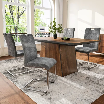 Ensemble de 4 chaises de salle à manger Diamond, Gris foncé