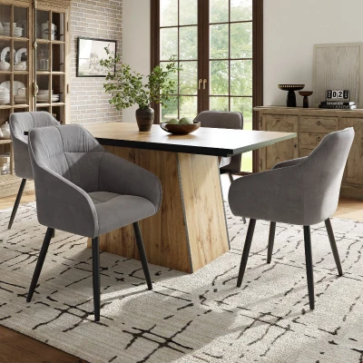 Tavolo da pranzo moderno con venature del legno, Marrone chiaro