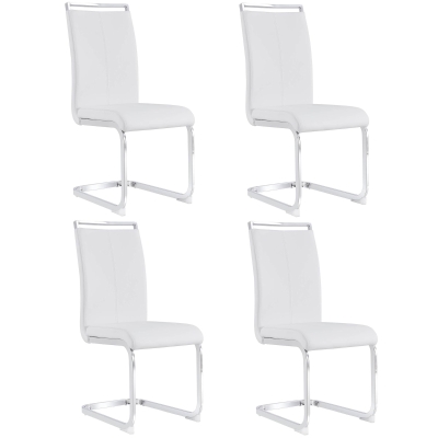 Set di 4 sedie da pranzo a sbalzo, Bianco
