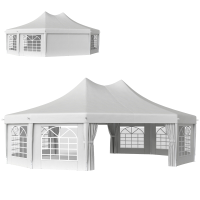 Octangnal Party Gazebo 8.9m x 6.5m x 3.8m White