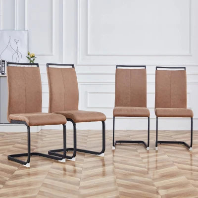 Set aus 4 Moderne Esszimmerstühle, ergonomisches Design mit hoher Rückenlehne, 43×54×100 cm, Braun