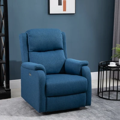 HOMCOM Poltrona reclinabile 77cm x 91cm x 106cm Blu