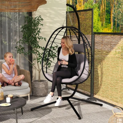 Egg Swing Chair 98L x 95W x 198H cm Grey
