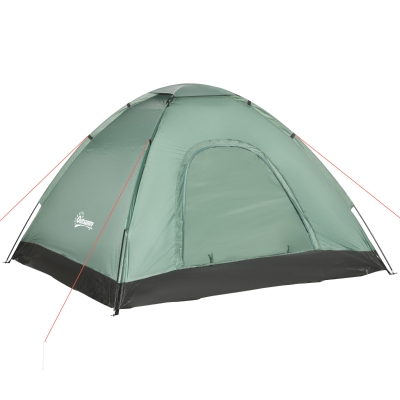 Kompaktowy namiot kopułowy dla 2 osób Outsunny, lekki, wodoodporny z torbą i haczykiem, Ciemnozielony