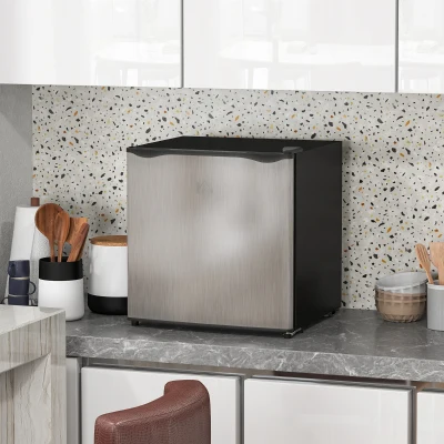 HOMCOM 35L Mini Freezer Silver Tone -24°C to -14°C
