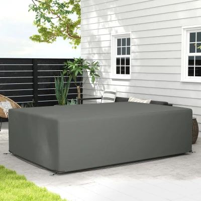 Outsunny Rattan Furniture Cover Waterproof Dark Grey 245x165cm