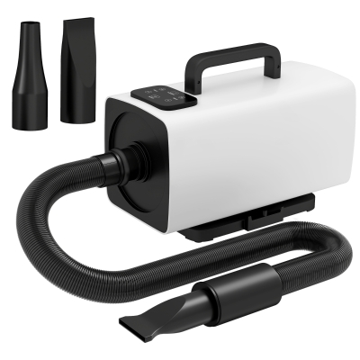 PawHut Secador para Animais de Estimação 2200 W Velocidade e Temperatura Ajustáveis 3 Bicos Ecrã Digital  34x16x25 cm Branco