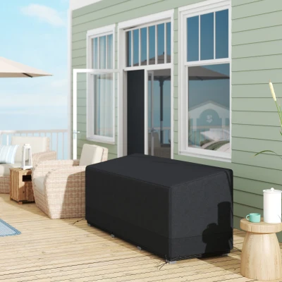 Outsunny Patio Furniture Cover 3-Seater Sofa Rattan Black