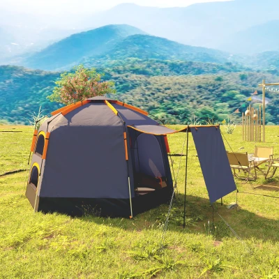 Outsunny Pop Up Camping Tent Waterproof UV Portable Dark Grey