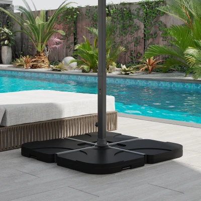 Set 4buc Baza pentru Umbrela Gradina 50×50×7.5cm Negru