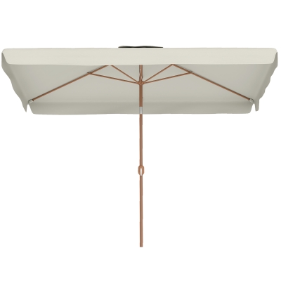 Outsunny Parasol Rectangulaire 200x300cm Inclinable Crème