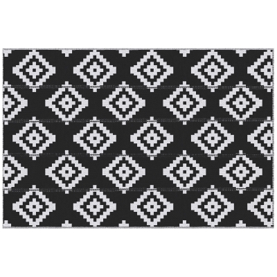 Covor de Exterior Rezistent la Raze UV, 182x274 cm, Negru și Alb