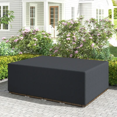 Outsunny Waterproof Rattan Sofa Set Cover Black 275x205x90cm