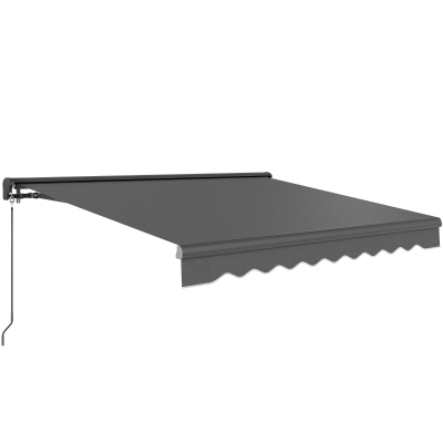 Outsunny Klemmmarkise mit Handkurbel höhenverstellbar Gelenkarmmarkise 250 cm breit UPF 50+ Grau