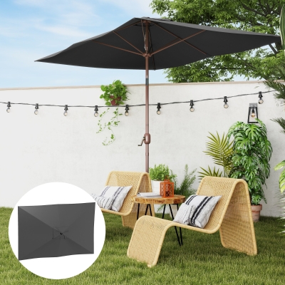 Copertină de Rezervă pentru Umbrelă, 300x200 cm, Gri Cărbune