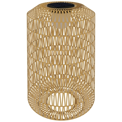 Outsunny Lampadaire Solaire Résine Tressée Ø30x55cm Jaune