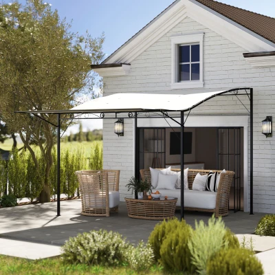 Outsunny Pergola Jardin 3x2,5m Acier Polyester Crème