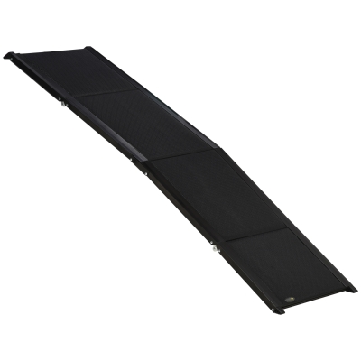 PawHut Rampe pliable pour chiens en alliage d’aluminium, avec surface antidérapante, facile à transporter, 158×43,5×2,5cm, noir