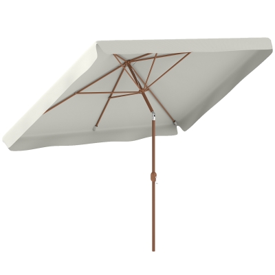 Outsunny Parasol Rectangulaire 200x300cm Inclinable Crème