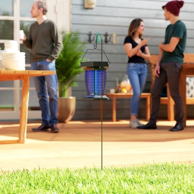 Outsunny Electric Fly Zapper Solar/USB Rechargeable Black
