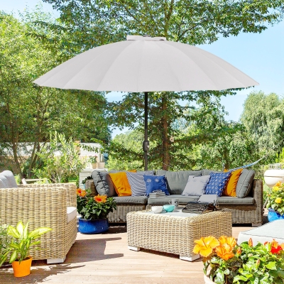 Umbrelă de Grădină Înclinabilă cu Manivelă, Ø250x240 cm, Gri Deschis