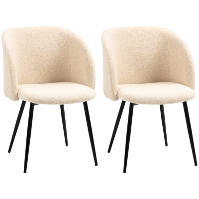 HOMCOM Set di 2 sedie da pranzo 55x62x80cm Beige