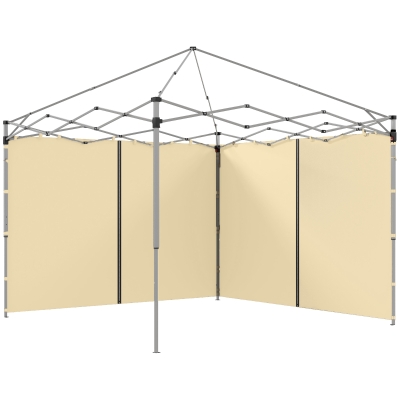 Outsunny Ersatzseitenwände für Pavillon, Seitenwände für 3 x 3 oder 3 x 6 m Pavillon 2 Stück beige